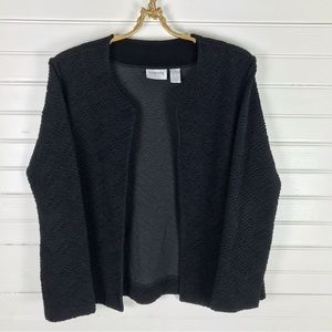 Chicos Travelers Jacket. Subtle texture, jet black. Sharp looking!